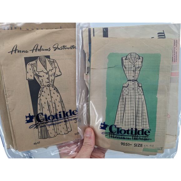 Vintage 1950's 60's Lot 9 CLOTILDE SEWING PATTERNS Anne Adams Marian Martin - Picture 2 of 6
